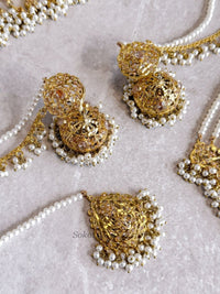Razia Bridal set - Pearl - SOKORA JEWELSRazia Bridal set - Pearl