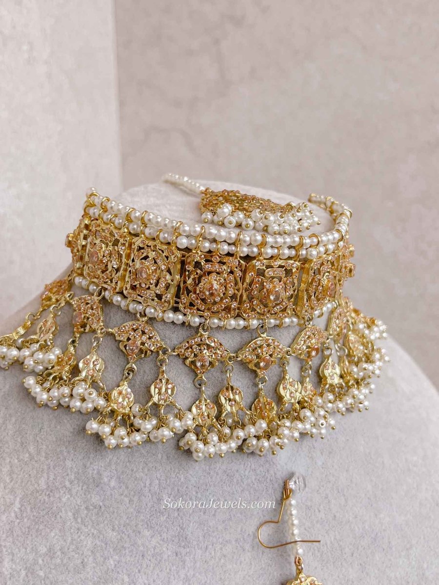 Razia Bridal set - Pearl - SOKORA JEWELSRazia Bridal set - Pearl