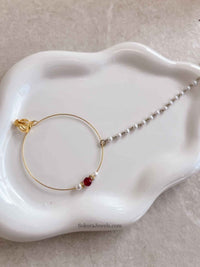 Red and Gold Bead Nose ring - Clip on - SOKORA JEWELSRed and Gold Bead Nose ring - Clip onnose rings