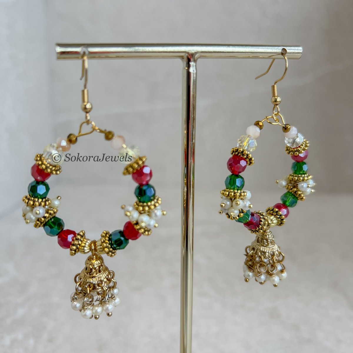 Red and Green Hoops - SOKORA JEWELSRed and Green Hoops