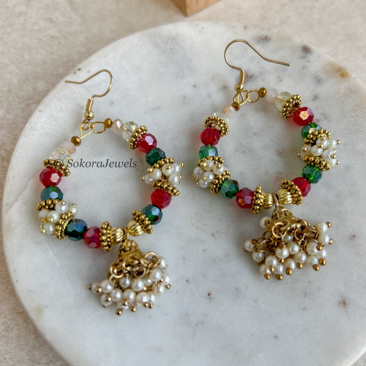 Red and Green Hoops - SOKORA JEWELSRed and Green Hoops