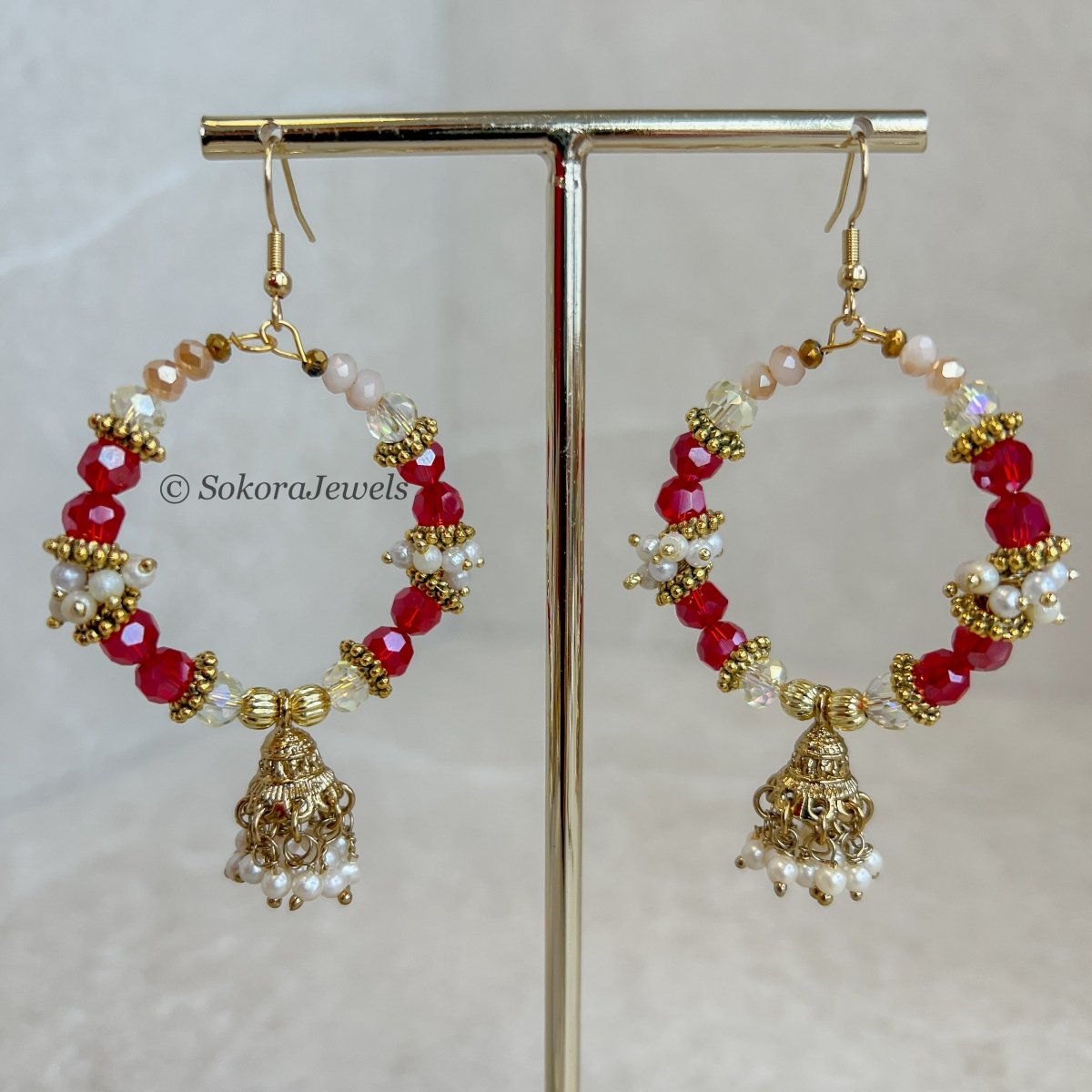 Red and Pink Hoops - SOKORA JEWELSRed and Pink Hoops