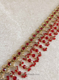 Red Beaded Waist Chain - SOKORA JEWELSRed Beaded Waist Chain