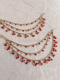 Red Earring chains - SOKORA JEWELSRed Earring chainsEARRINGS