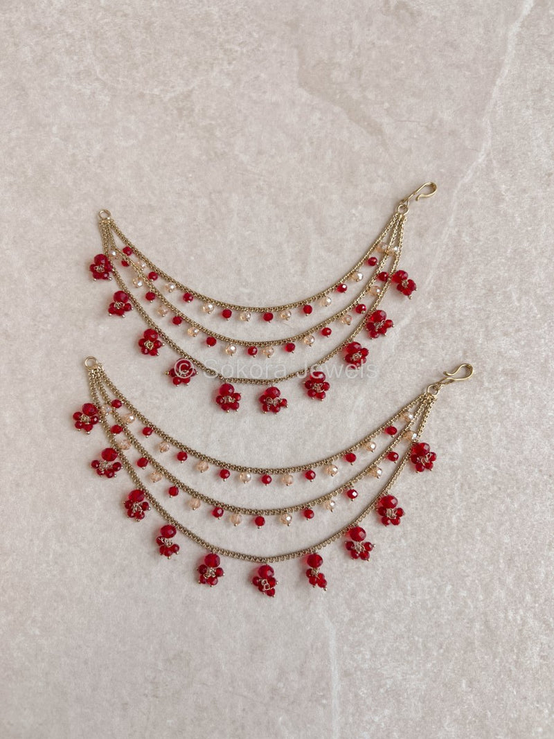 Red Earring chains - SOKORA JEWELSRed Earring chainsEARRINGS