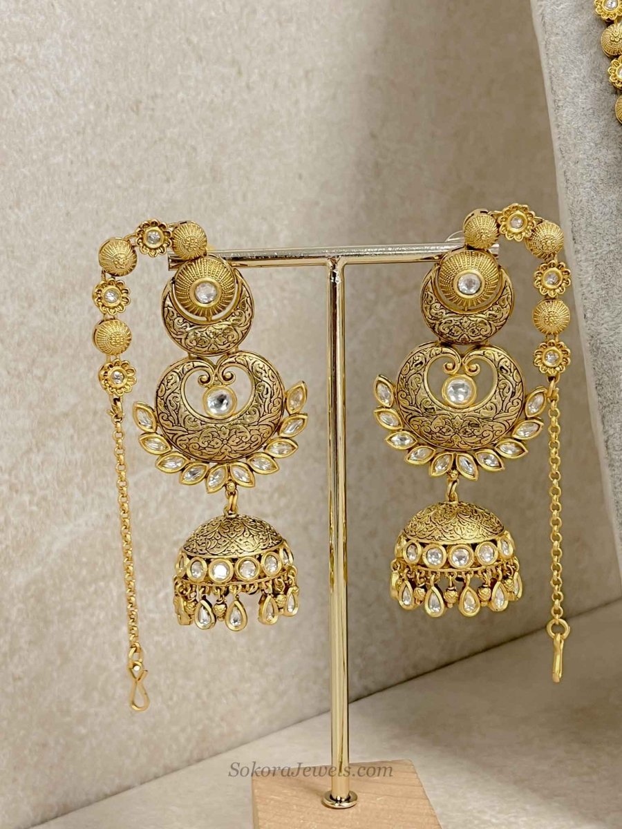 Reduced: Kanza Kundan Full Bridal set - SOKORA JEWELSReduced: Kanza Kundan Full Bridal set