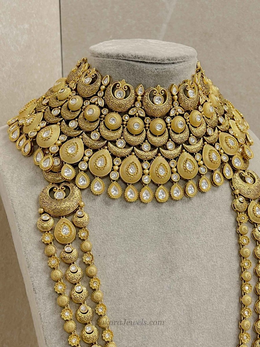 Reduced: Kanza Kundan Full Bridal set - SOKORA JEWELSReduced: Kanza Kundan Full Bridal set