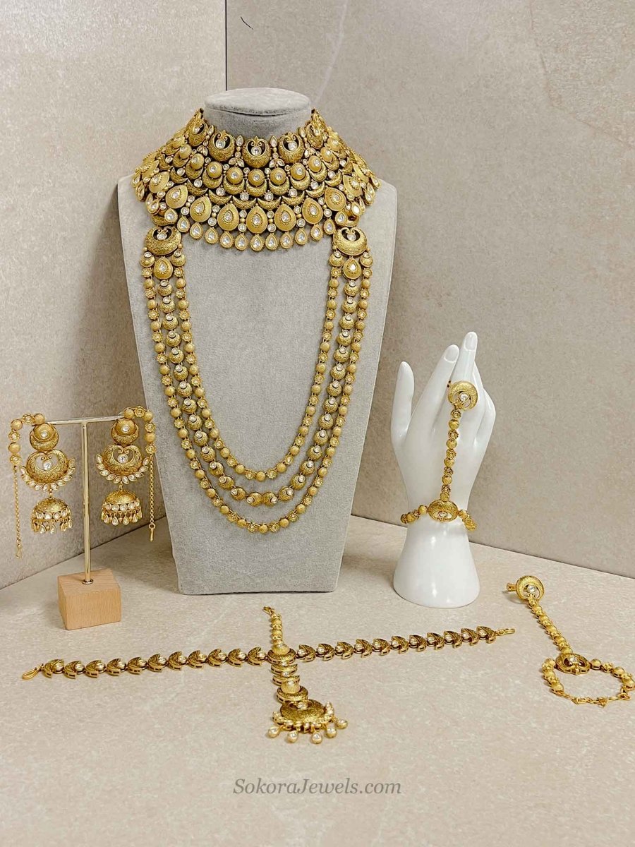 Reduced: Kanza Kundan Full Bridal set - SOKORA JEWELSReduced: Kanza Kundan Full Bridal set