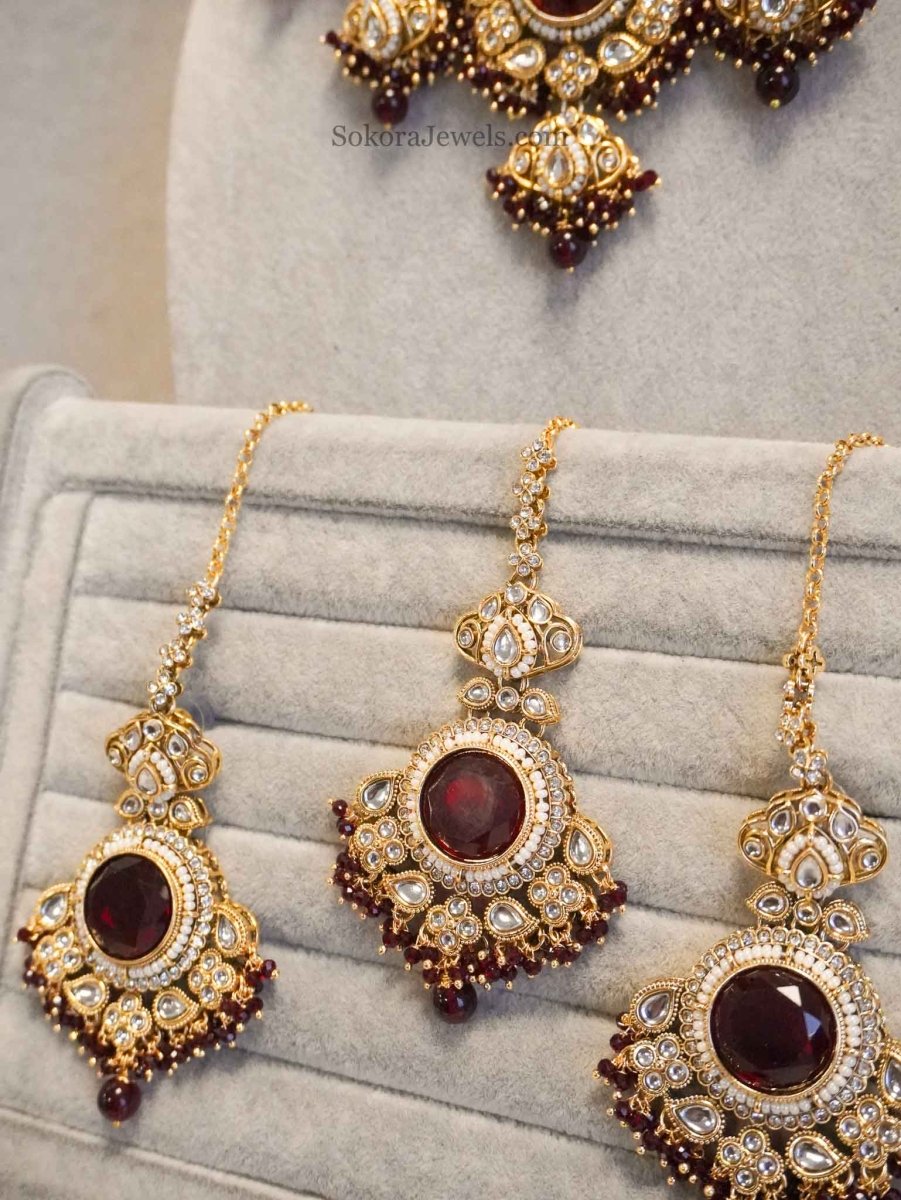 Regal Faux Kundan Statement set - SOKORA JEWELSRegal Faux Kundan Statement set