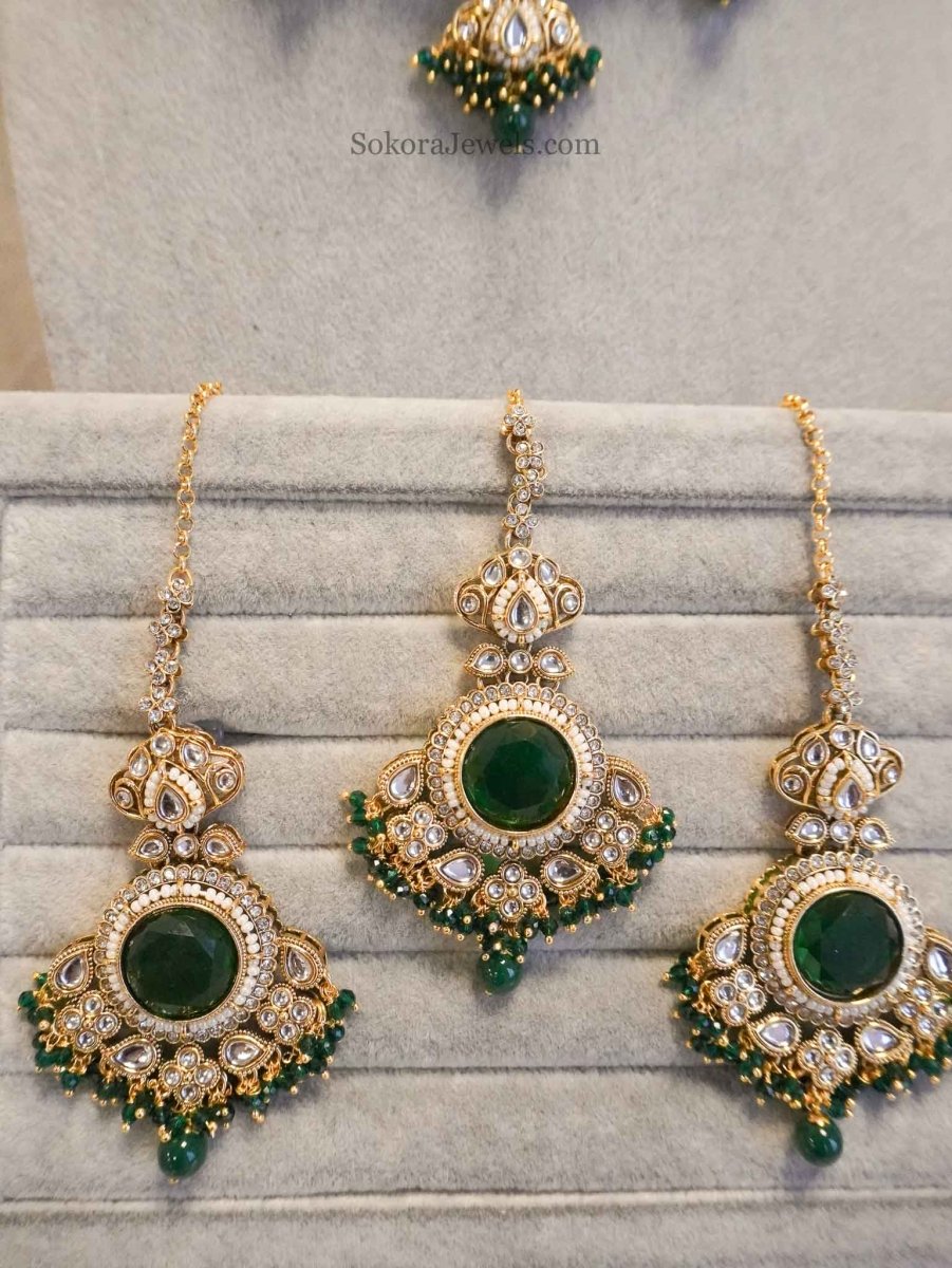 Regal Faux Kundan Statement set - SOKORA JEWELSRegal Faux Kundan Statement set