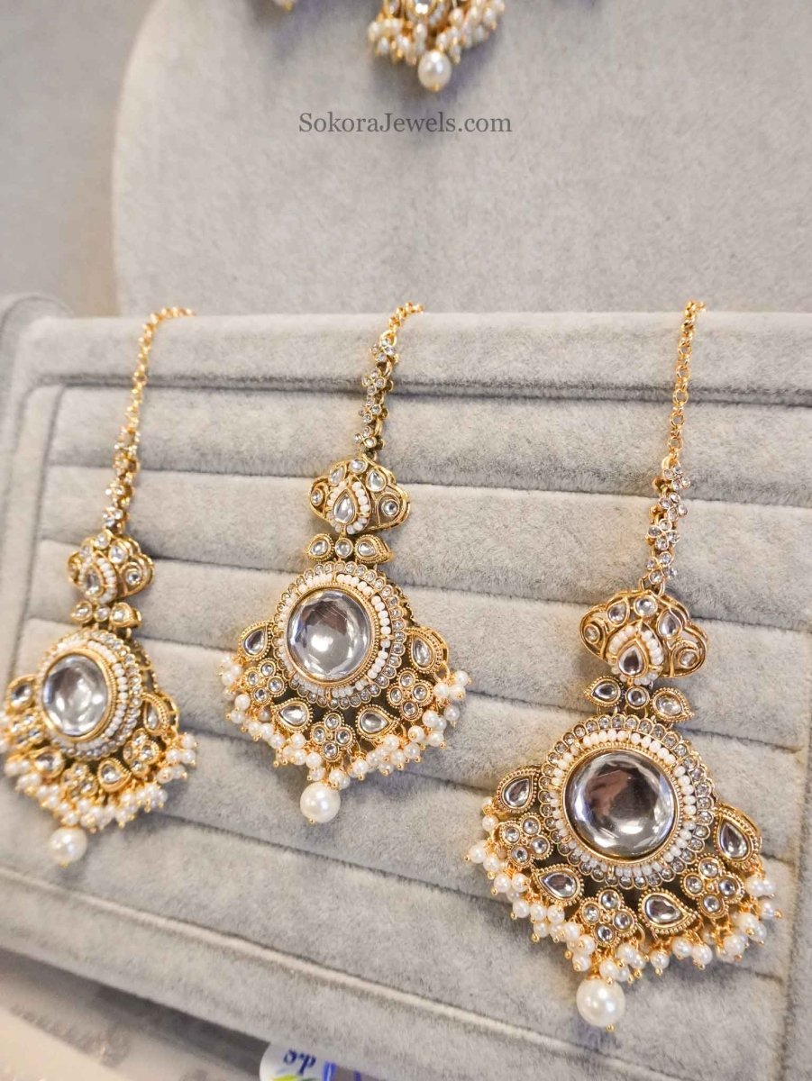 Regal Faux Kundan Statement set - SOKORA JEWELSRegal Faux Kundan Statement set