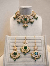 Regal Faux Kundan Statement set - SOKORA JEWELSRegal Faux Kundan Statement set