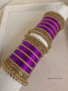 Regal Purple and Golden Bangles Stack - SOKORA JEWELSRegal Purple and Golden Bangles StackBANGLES