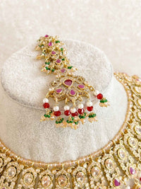 Rehana Gold Plated Bridal Set - Ruby&Green - SOKORA JEWELSRehana Gold Plated Bridal Set - Ruby&Greencustom