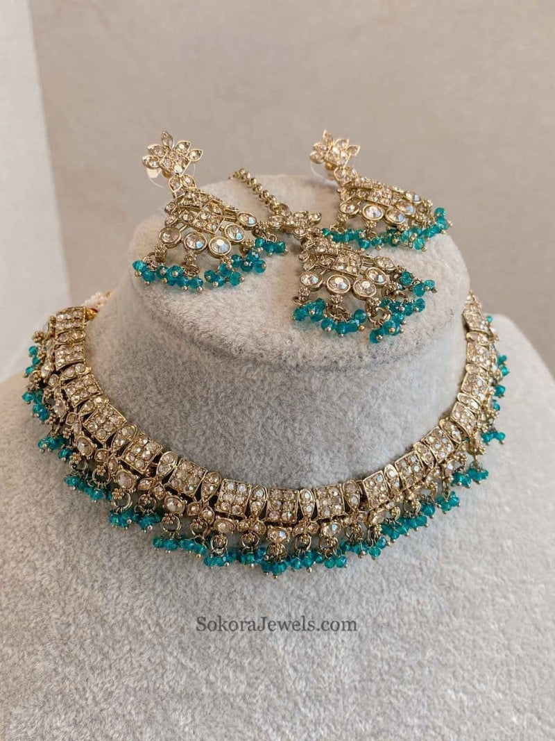 Rehana Golden Necklace Sets - SOKORA JEWELSRehana Golden Necklace Sets