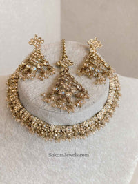 Rehana Golden Necklace Sets - SOKORA JEWELSRehana Golden Necklace Sets