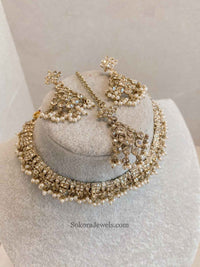 Rehana Golden Necklace Sets - SOKORA JEWELSRehana Golden Necklace Sets