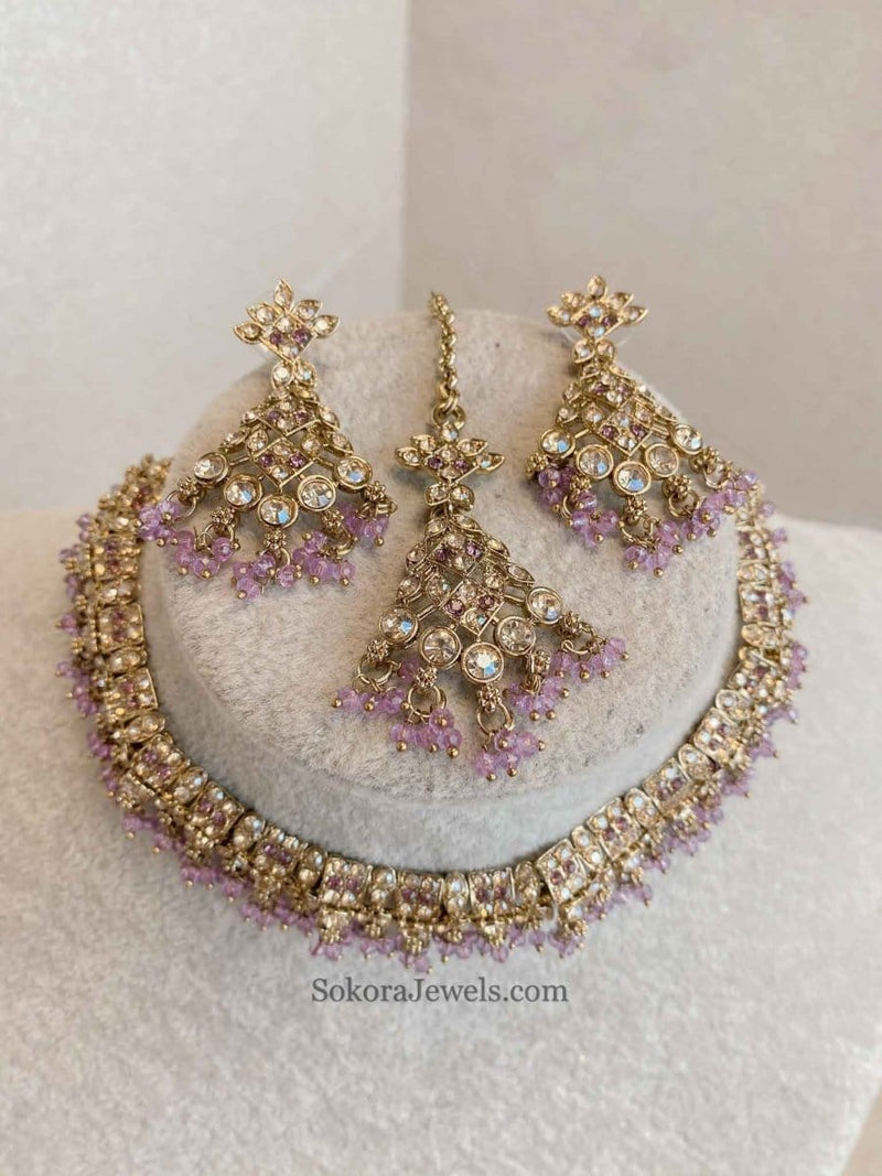 Rehana Golden Necklace Sets - SOKORA JEWELSRehana Golden Necklace Sets