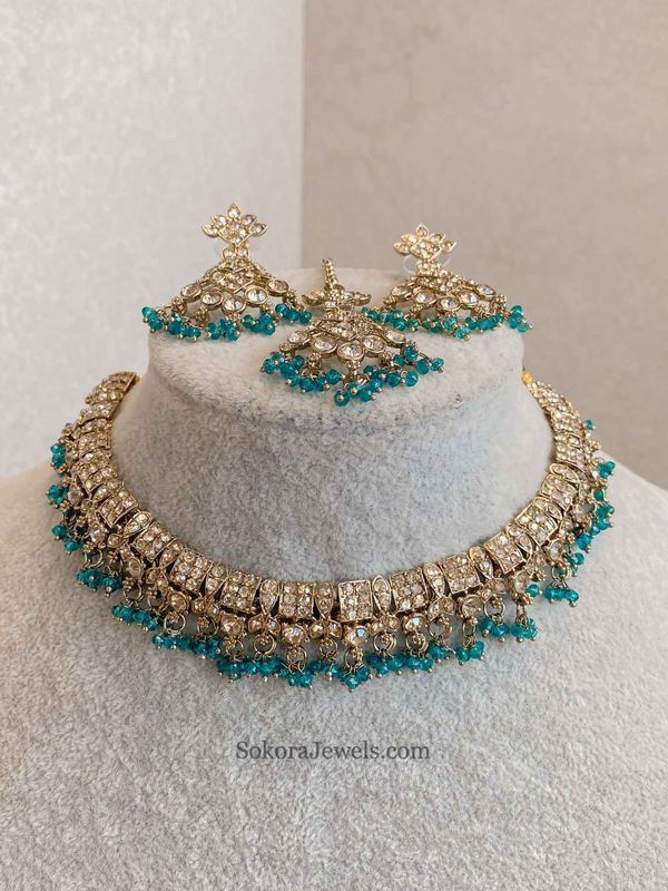 Rehana Golden Necklace Sets - SOKORA JEWELSRehana Golden Necklace Sets