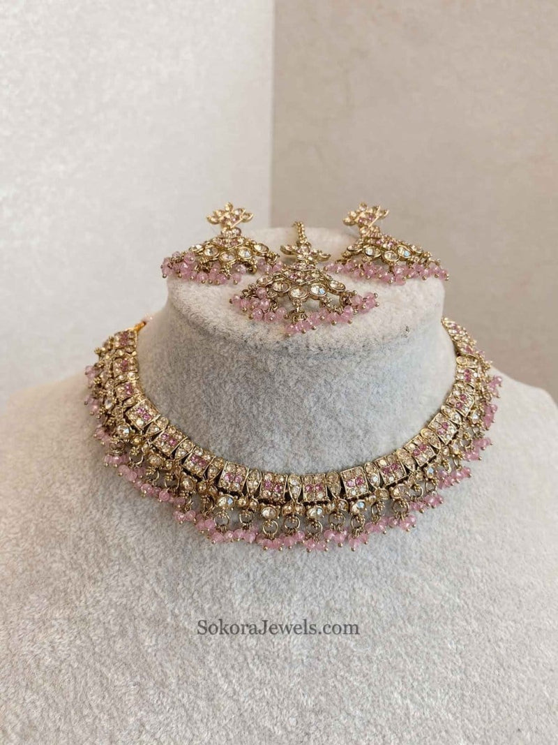 Rehana Golden Necklace Sets - SOKORA JEWELSRehana Golden Necklace Sets