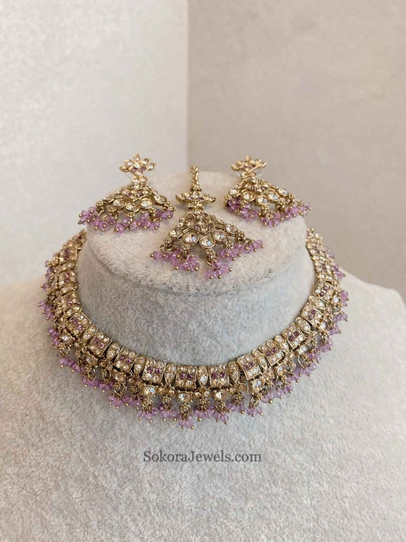 Rehana Golden Necklace Sets - SOKORA JEWELSRehana Golden Necklace Sets