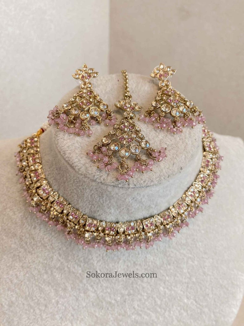 Rehana Golden Necklace Sets - SOKORA JEWELSRehana Golden Necklace Sets