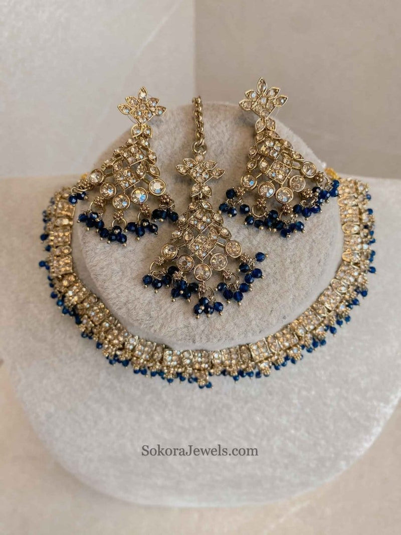 Rehana Golden Necklace Sets - SOKORA JEWELSRehana Golden Necklace Sets