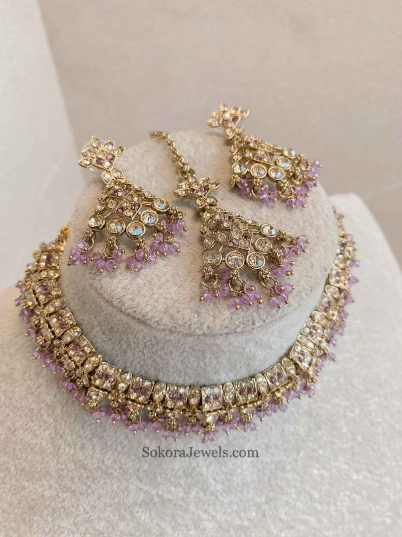 Rehana Golden Necklace Sets - SOKORA JEWELSRehana Golden Necklace Sets