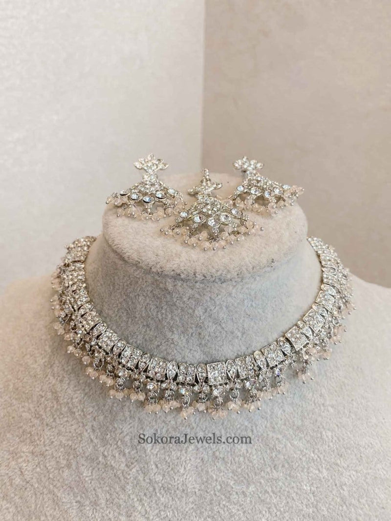 Rehana Silver Necklace Sets - SOKORA JEWELSRehana Silver Necklace Sets