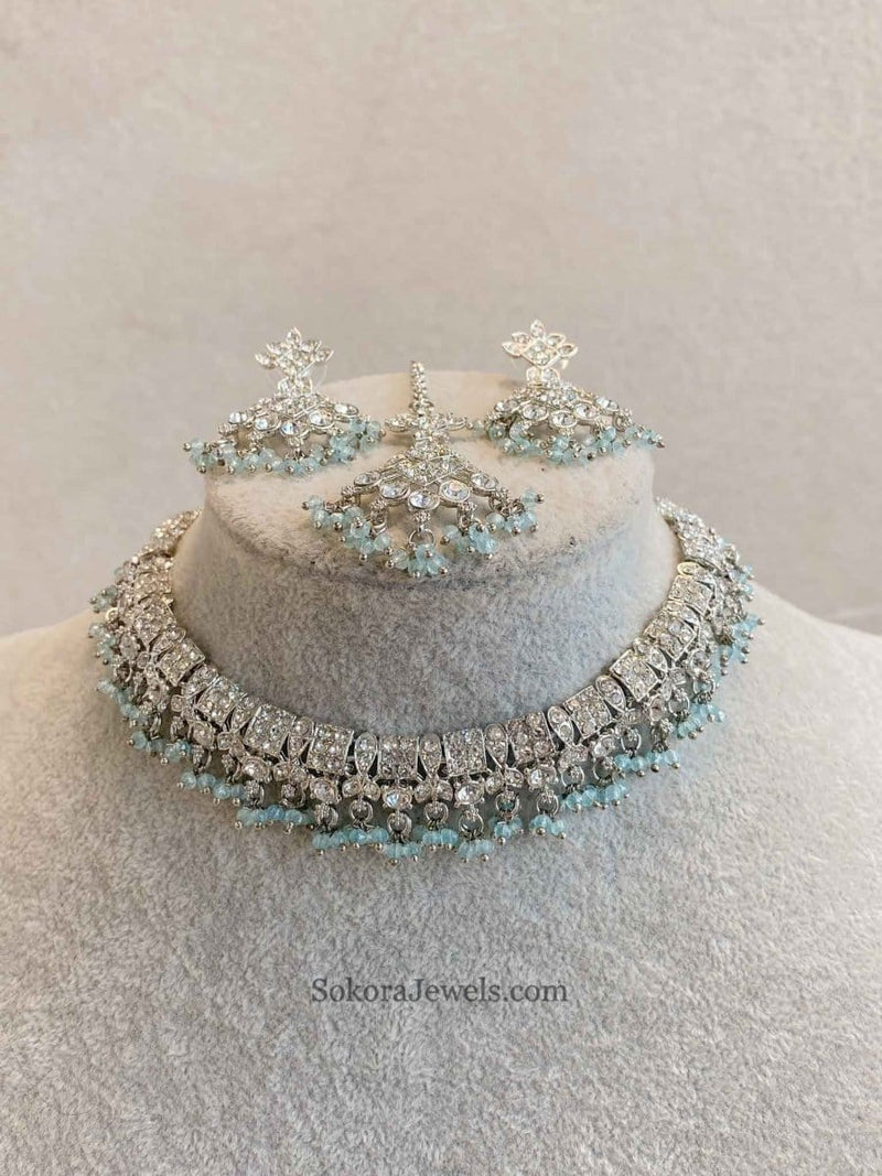 Rehana Silver Necklace Sets - SOKORA JEWELSRehana Silver Necklace Sets