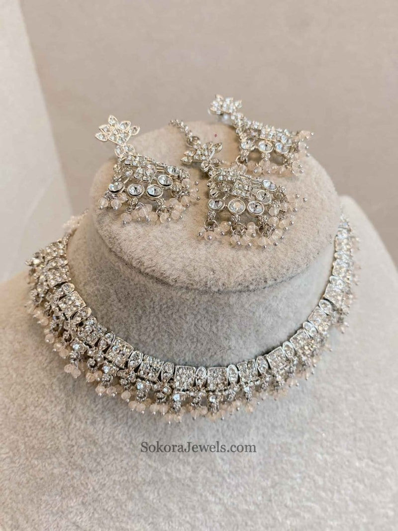 Rehana Silver Necklace Sets - SOKORA JEWELSRehana Silver Necklace Sets