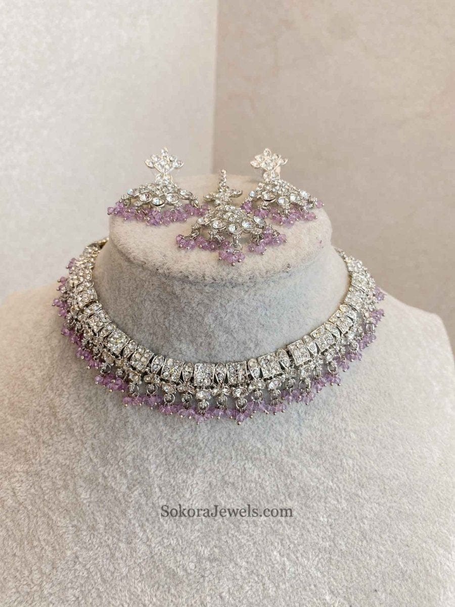 Rehana Silver Necklace Sets - SOKORA JEWELSRehana Silver Necklace Sets