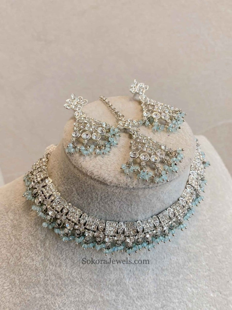 Rehana Silver Necklace Sets - SOKORA JEWELSRehana Silver Necklace Sets