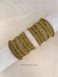Rehana Small Golden Bangle Set - 8 Colour Options - SOKORA JEWELSRehana Small Golden Bangle Set - 8 Colour OptionsBANGLES