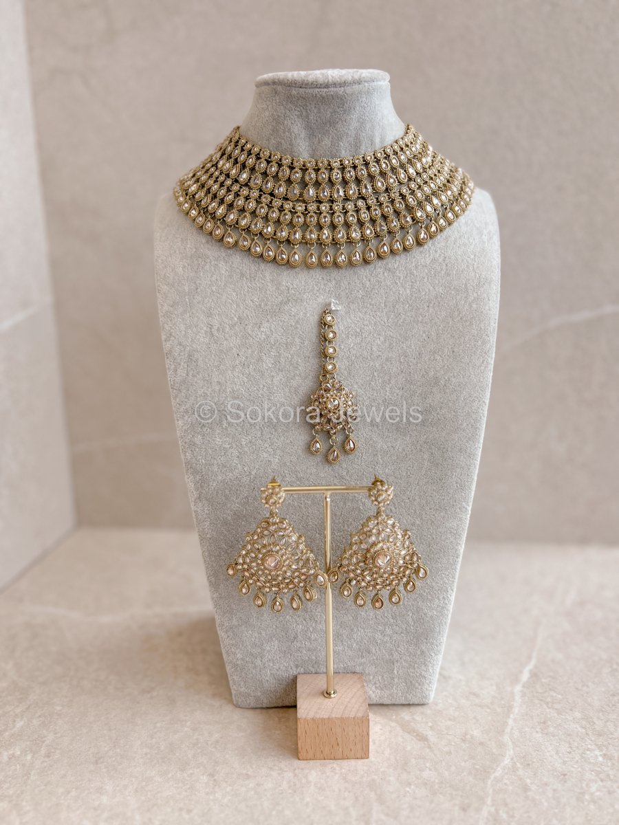 Rekha Antique Necklace set - SOKORA JEWELSRekha Antique Necklace set