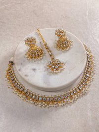 (REVIEW PRICE ONLY) Leena Faux Kundan Set - White - SOKORA JEWELS(REVIEW PRICE ONLY) Leena Faux Kundan Set - WhiteNECKLACE SETS