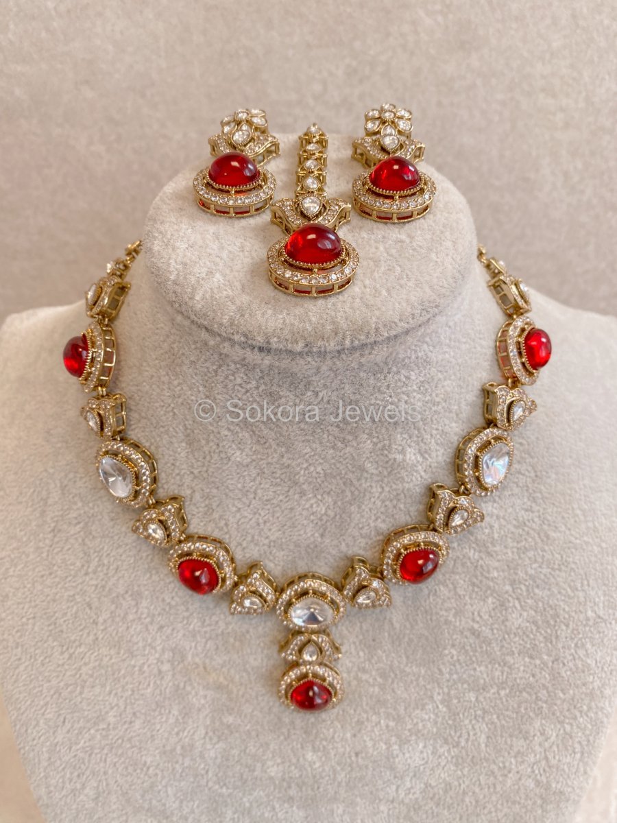 Rhea Faux Kundan Set - 15 Colours - SOKORA JEWELSRhea Faux Kundan Set - 15 ColoursNECKLACE SETS