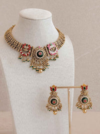 Rhea Heritage Necklace Set – Ruby, Emerald & Kundan - SOKORA JEWELSRhea Heritage Necklace Set – Ruby, Emerald & Kundan