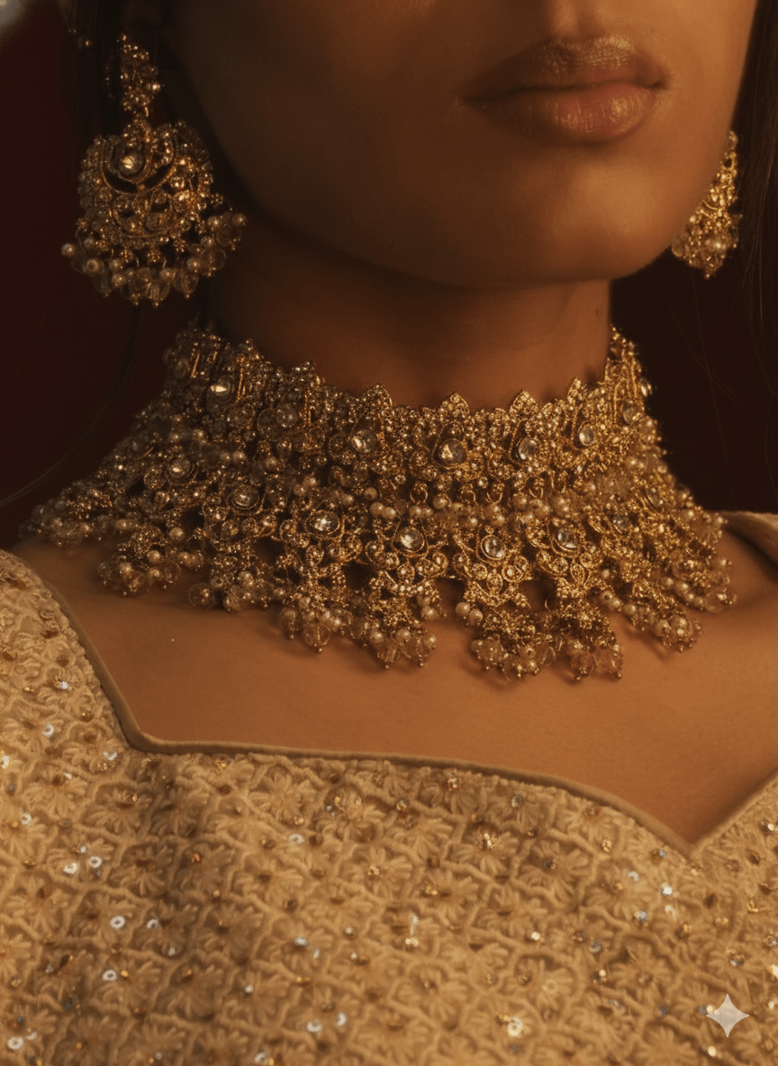 Rima Bridal Set - Golden - SOKORA JEWELSRima Bridal Set - Goldennecklace sets