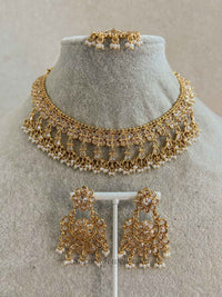 Rishi Gold Necklace set with Pearl Beads - SOKORA JEWELSRishi Gold Necklace set with Pearl BeadsNECKLACE SETS