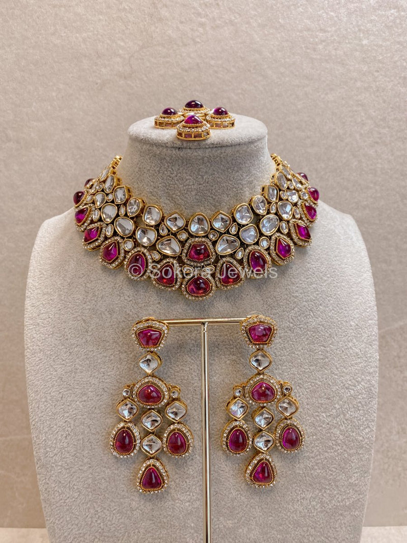 Rita Faux Kundan Set in 13 Colours - SOKORA JEWELSRita Faux Kundan Set in 13 ColoursNECKLACE SETS