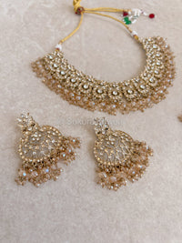 Rohini Antique Gold Set - Gold & Clear - SOKORA JEWELSRohini Antique Gold Set - Gold & Clear