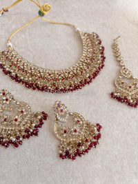 Rohini Necklace set - Maroon - SOKORA JEWELSRohini Necklace set - Maroonnecklace sets