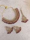 Rohini Necklace set - Maroon - SOKORA JEWELSRohini Necklace set - Maroonnecklace sets