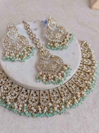 Rohini Necklace Set - Mint - SOKORA JEWELSRohini Necklace Set - Mint