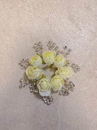 Rose and Clear Gem Bun Accessory - SOKORA JEWELSRose and Clear Gem Bun Accessory