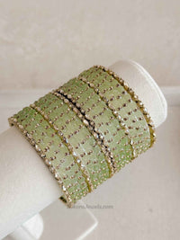 Rose Design Glass Bangle Set - SOKORA JEWELSRose Design Glass Bangle SetBANGLES