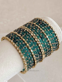 Rose Design Glass Bangle Set - SOKORA JEWELSRose Design Glass Bangle SetBANGLES