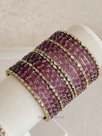 Rose Design Glass Bangle Set - SOKORA JEWELSRose Design Glass Bangle SetBANGLES