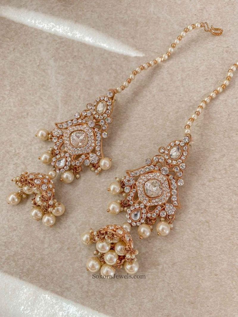 Rose Gold Jhumka Earrings - SOKORA JEWELSRose Gold Jhumka Earrings